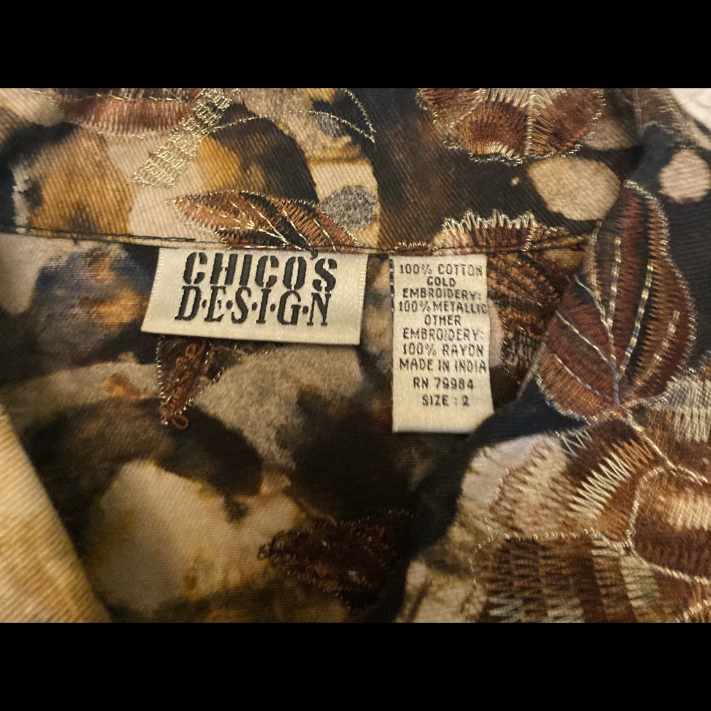 Chico’s Patterned Jean Jacket